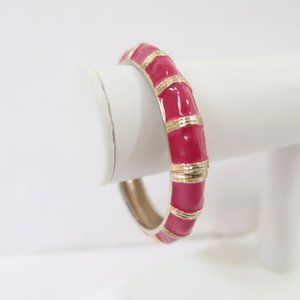 COOKIE LEE Enamel bamboo hinged bangle bracelet